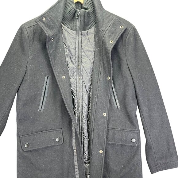 Kenneth Cole Mens Wool Blend Jacket Coat Black Size S - Picture 3 of 15